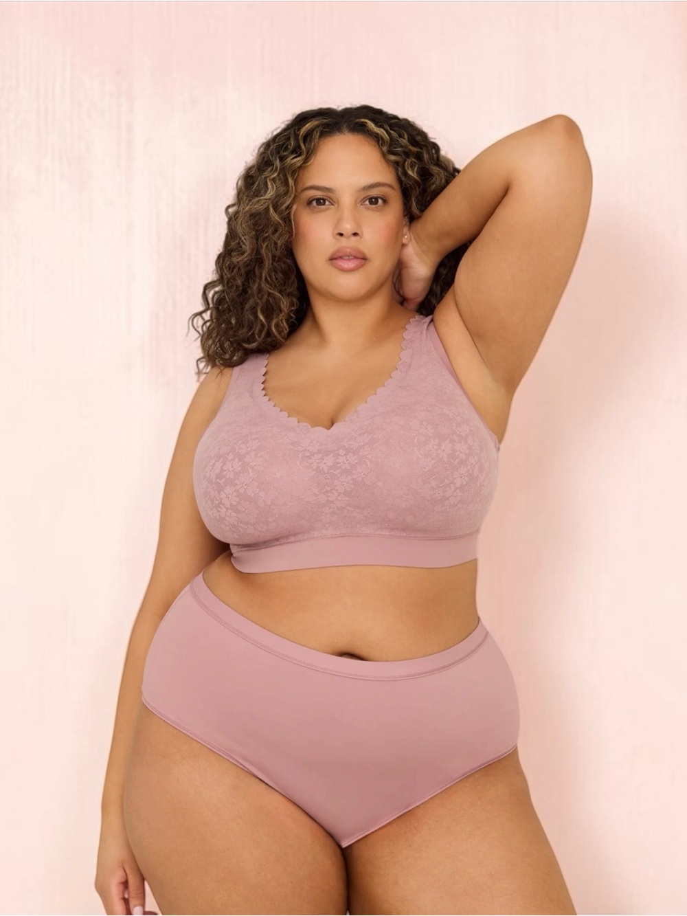 NEW, Ti Voglio Penningtons, Wireless Lace Bra 40DD, Nostalgia Pink Padded
